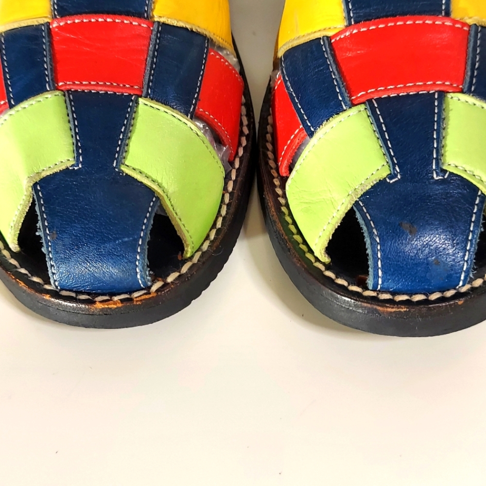 Hanna Anderson Multicolor Leather Ankle Strap Fisherman Sandals Women's Size 36 - Picture 14 of 16